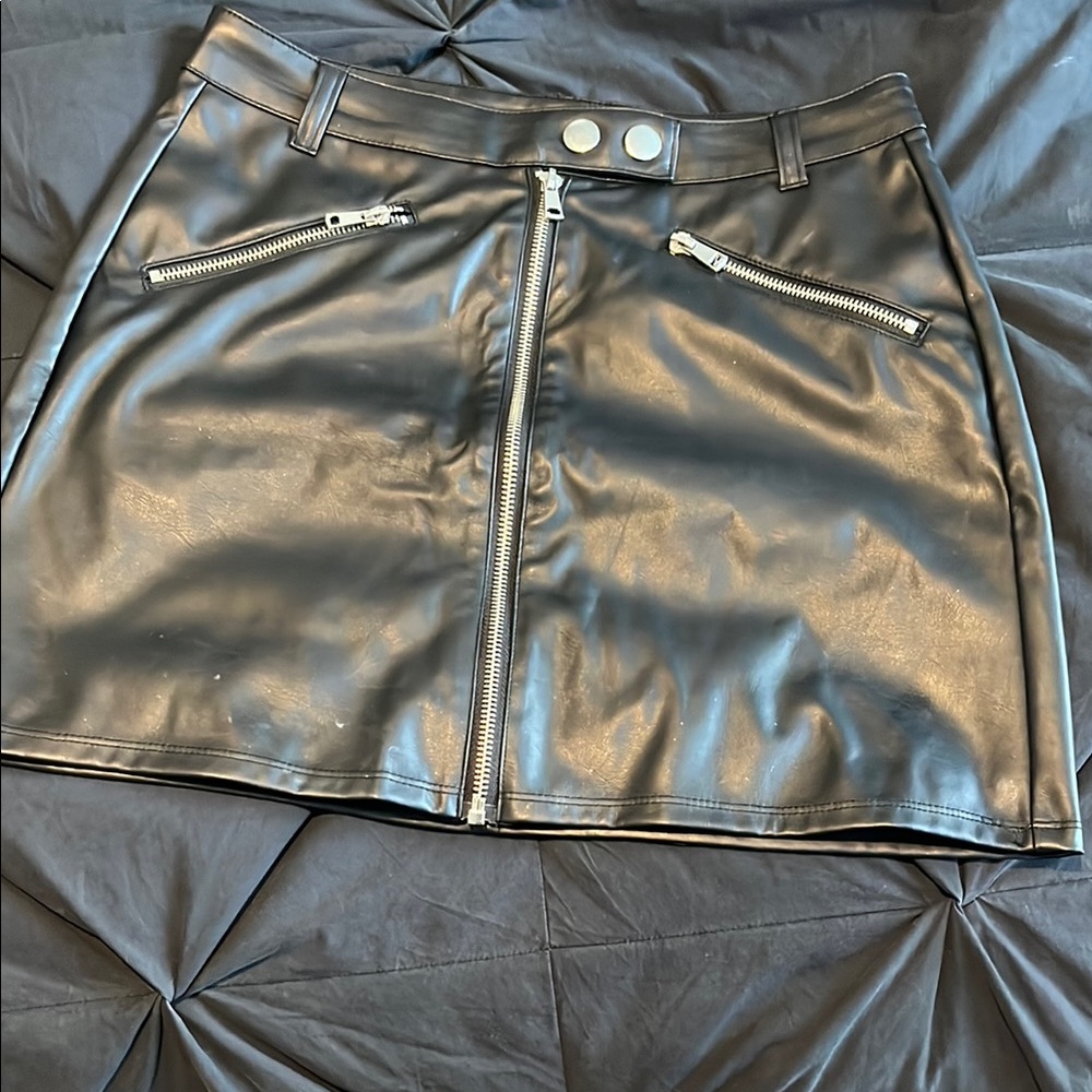 Black Leather Mini Skirt
